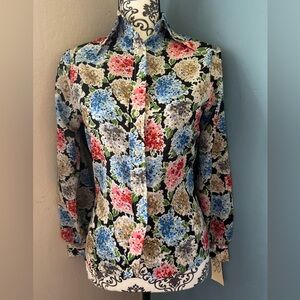 Vintage Floral Button-Up Blouse